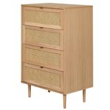 Chests of drawers - KAZUO 4-drawer wicker dresser - MOBILIER D'ICI ET D'AILLEURS