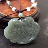 Bijoux - Collier tressé à pendentif en jade néphrite – Une rencontre fantastique - TRESORIENT