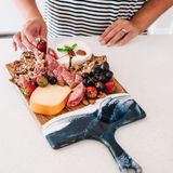 Trays - Navy Large Acacia Resin Cheeseboard - LYNN & LIANA DESIGNS