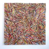 Unique pieces - Sculpture recycled paper FLUX 80 X 80 Wall decoration - HELENE SIELLEZ