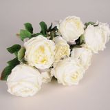 Décorations florales - Bouquet de roses artificielles blanches H49cm - LE COMPTOIR.COM