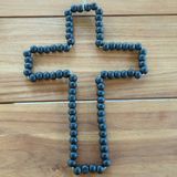 Jewelry - Black Wood Bead Cross Wall Pendant (Bali) - Set of 2 - CBCS92-2 - BALINAISA