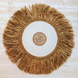 Other wall decoration - Wall decor raffia, white pearls and cowrie shells (Bali) - WDRBC1 - BALINAISA