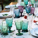 Verres à pied - Set de 4 verres à vin 4 couleurs assorties - LA ROCHÈRE