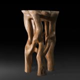 Coffee tables - Perun, Sculptural Full-Size Bar Table, Unique Carving, Logniture - LOGNITURE