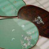 Plateaux - Mother of Pearl Korean hemp cloth lacquered tray - FEBRUARY MOUNTAIN