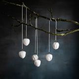 Other Christmas decorations - Walnut pair, porcelain bone, handmade, white, porcelain, Christmas decorations - KLATT OBJECTS