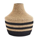 Decorative objects - Seagrass vase with stitching - MADAM STOLTZ
