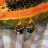 Bijoux - Boucles d'oreilles triangulaires singe avec banane - Vibration - NACH