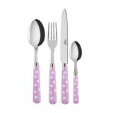 Ménagères - Set de 4 couverts de table - Pois blanc, Rose - SABRE PARIS