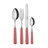 Ménagères - Set de 4 couverts de table - Vichy, Rouge - SABRE PARIS