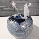 Art glass - \" ENJOY LIFE\”! Gold/silver leaf - LAURENCE DREANO