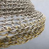 Office design and planning - GOLDEN light made of large hemp rope Height 80 cm Diameter 85cm delivered with frame - ADELE VAHN