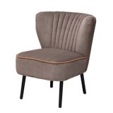 Fauteuils - Fauteuil Horner gris passepoil ocre - CHEHOMA