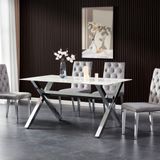 Tables Salle à Manger - TABLE REPAS IXE - MARBRE BLANC - EURODESIGN FRANCE