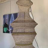 Office design and planning - ZEPHIRINE Exceptional suspension for a remarkable interior. Made of linen and cotton rope, it radiates authenticity. Electric mount included, system bringing the light source into the middle of the chandelier Height 150cm/Diameter 65cm - ADELE VAHN