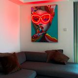 Paintings - 'Chic Woman' Wall Artwork with LED Neon - SMALL - LOCOMOCEAN