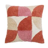 Comforters and pillows - Rangoli Tufted Lumbar Pillow, Wine & Pink - CASA AMAROSA