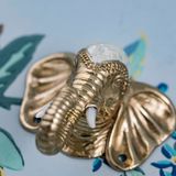 Other wall decoration - Elephant mother-of-pearl and recycled brass Hook - WILD BY MOSAIC