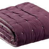 Linge de lit - Chemin de lit uni Elise Lilas 90 x 240 - MAISON VIVARAISE – SDE VIVARAISE WINKLER