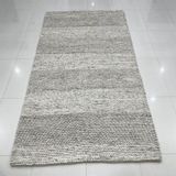 Tapis contemporains - BW 105, tapis doux à motifs multiples en 1 en laine naturelle texturée - INDIAN RUG GALLERY