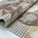Rugs - HTR 107, Wool, Viscose Carpet Factory Very Economical and Convenient High Low Cut Embossed Handmade Handtufted Fireproof For Home, Commercial Use - INDIAN RUG GALLERY