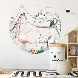 Papiers peints - Papier peint rond Animaux de la Jungle - EASY D&CO BY HD86