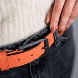 Petite maroquinerie - Ceinture Cuir Boucle céramique noire - ROZAN