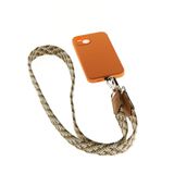 Petite maroquinerie - Lanière de téléphone tressée beige blanc kaki - VERTICAL L ACCESSOIRE