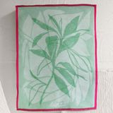 Tea towel - Octobre Rose Cotton Folium tea towel - LE JACQUARD FRANCAIS