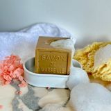 Installation accessories - CAMILLE Limoges porcelain countertop soap holder - REMINISCENCE HOME