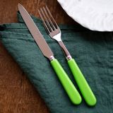 Ménagères - Set de 4 couverts de table - Pop uni, Vert Printemps - SABRE PARIS