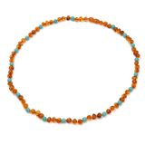 Bijoux - Collier Ambre et Turquoise de 55 cm - COCOONME