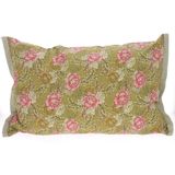 Coussins textile - BLOOM Housse de coussin 50X75 cm OLIVE - EN FIL D'INDIENNE...