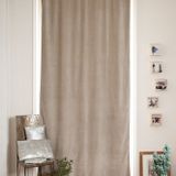 Rideaux et voilages - MEDICIS rideau occultant en velours de coton130x280cm BEIGE - EN FIL D'INDIENNE...