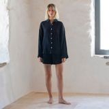 Homewear - Muslin double-layered cotton buttoned shirt - LOOM.IST