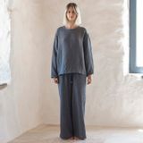 Homewear - Muslin double-layered cotton long-sleeve tee - LOOM.IST