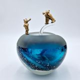 Art glass - \" ENJOY LIFE\”! Sandblases/Frosted - LAURENCE DREANO