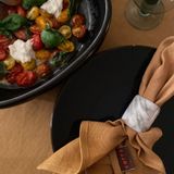 Table linen - Set of 6 linen napkins Marine and Mustard - SERRA ANTWERP