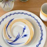 Tea and coffee accessories - Bicolor gold and gosu blue cup & saucer - YUKO KIKUCHI