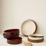 Plats et saladiers - Lot De 2 Plats Four Faran Noir Ø21 Cm/Ø26 Cm/H6 Cm - HOMATA