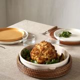 Plats et saladiers - Lot De 2 Plats Four Faran Crème Ø21Cm/Ø26 Cm/H 6 Cm - HOMATA