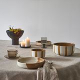 Platter and bowls - Striped Camel Nua Salad Bowl Ø20 Cm H12 Cm - HOMATA