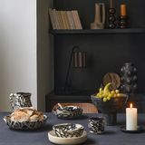 Bowls - Arty Bowl Ecru/Black Ø15 Cm/H 6 Cm - HOMATA