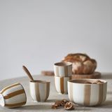 Tasses et mugs - Tasse À Café Nua Camel Rayé Ø7 Cm H7 Cm - HOMATA