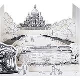 Objets personnalisables - Carte POPUP personnalisable - DIY - PARIS Sacré Cœur - COLORIAGES POPUP