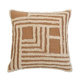 Fabric cushions - Rekha Cross Tufted Pillow, Clay- 18x18 Inch - CASA AMAROSA
