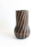 Vases - Hand carved black wooden vase - WOODENDREAMS