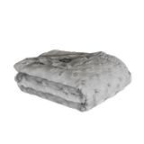 Couettes et oreillers - Teddy argenté premium - Plaid en fausse fourrure - DECKENKUNST MANUFAKTUR GERMANY