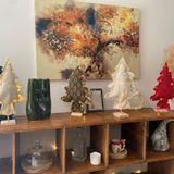 Other Christmas decorations - 40cm Christmas tree - Upcycled fabric - LA FÉE L'A FAIT